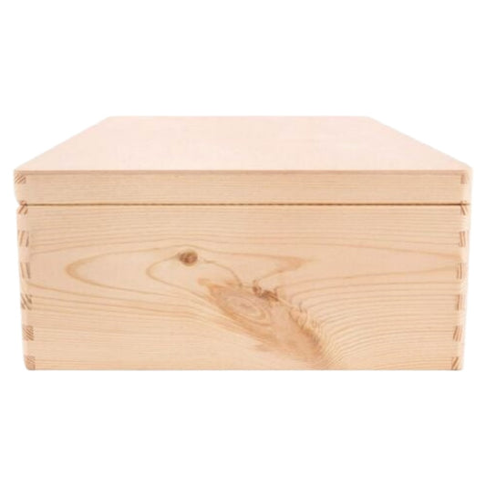 Platte Grenenhouten Opbergdoos met Deksel