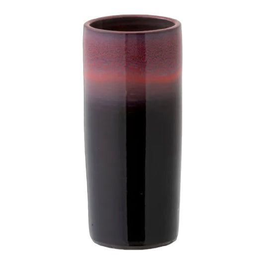 Moderne Keramische Cilindervaas met Verloopglazuur - Dieppaars en Rood - Artistieke Decoratieve Bloemenvaas