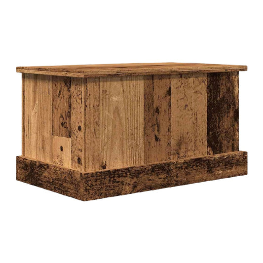 Rustieke Opbergkist met Decoratieve Plint - Vintage Houtlook
